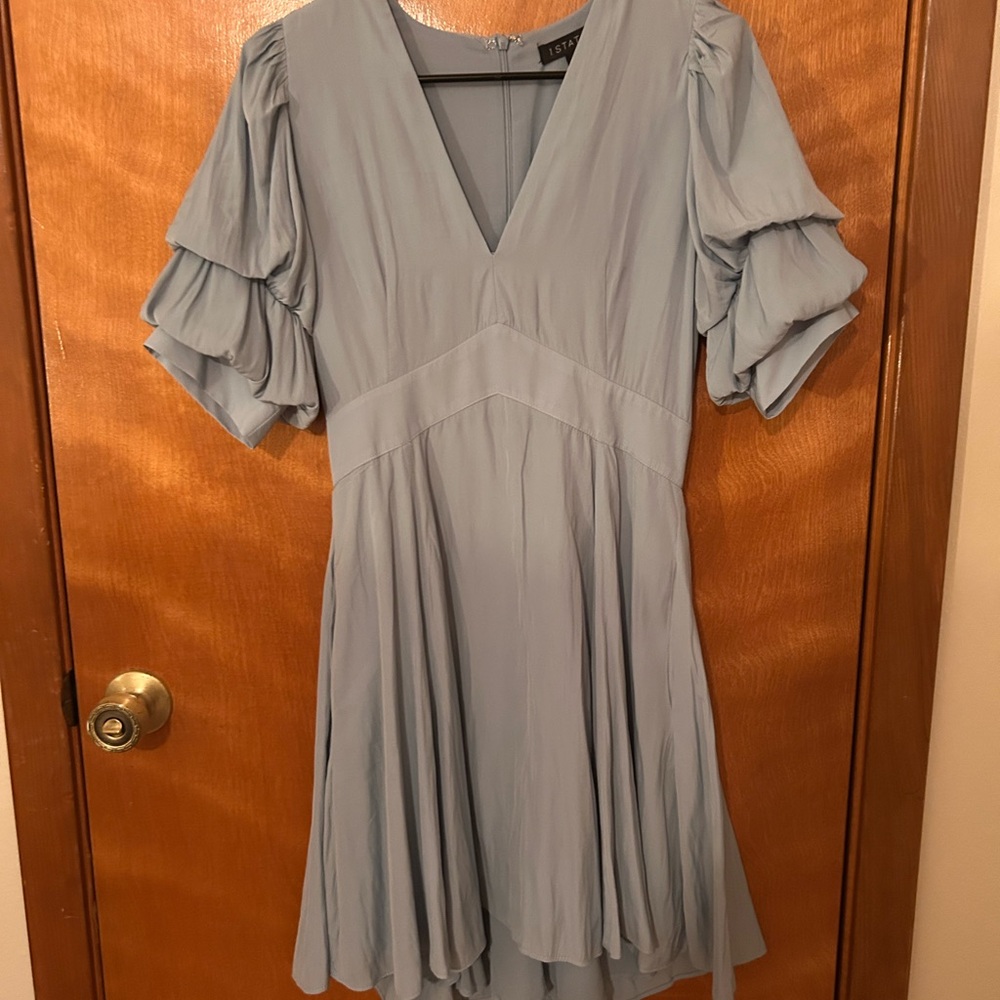 1. State Gray Flutter Sleeve Midi Dress for Wedding Guest